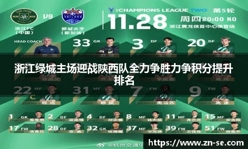 浙江绿城主场迎战陕西队全力争胜力争积分提升排名